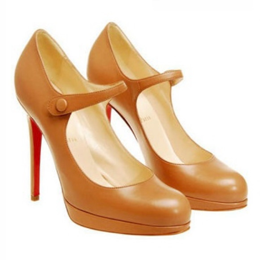 Women's Tan Mary Jane Platform High Heels